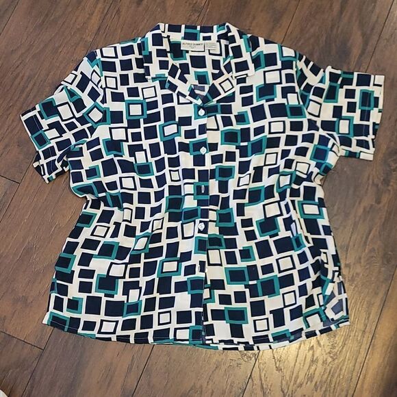 🤸‍♀️3 for 12🤸‍♂️ Vintage 70s Groovy Squares Top - Picture 1 of 4
